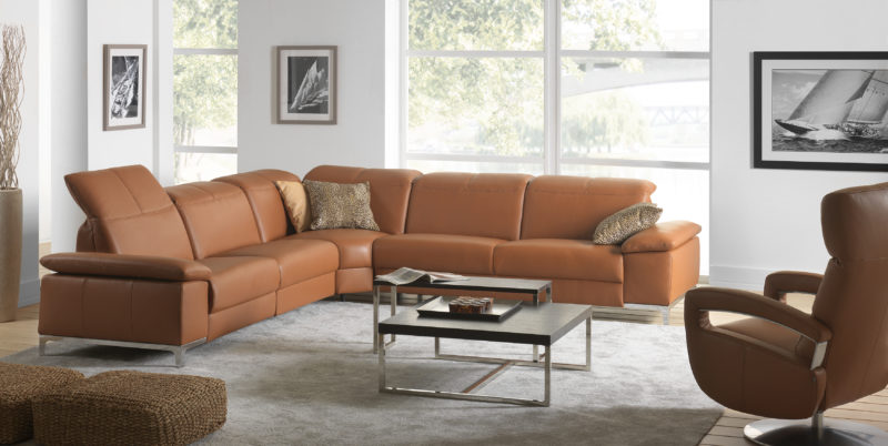 Chronos Leather Corner Sofa