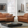 Minos Straight Leather/Fabric Sofa