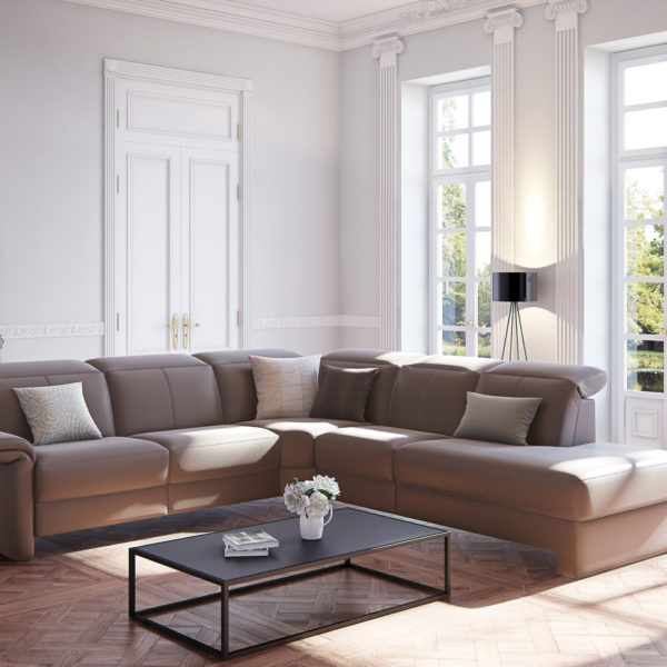 Minos leather corner sofa