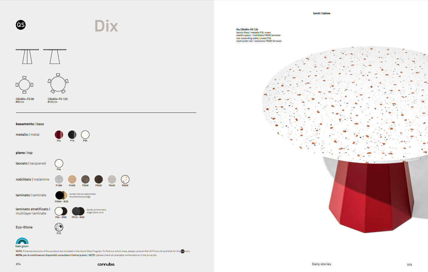 DIX Non-Extending Round Table By Connubia Italy