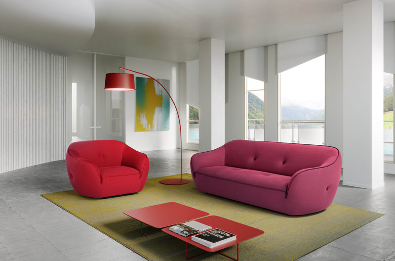 Egoitaliano Bebop fabric sofa in modern furniture store San Diego