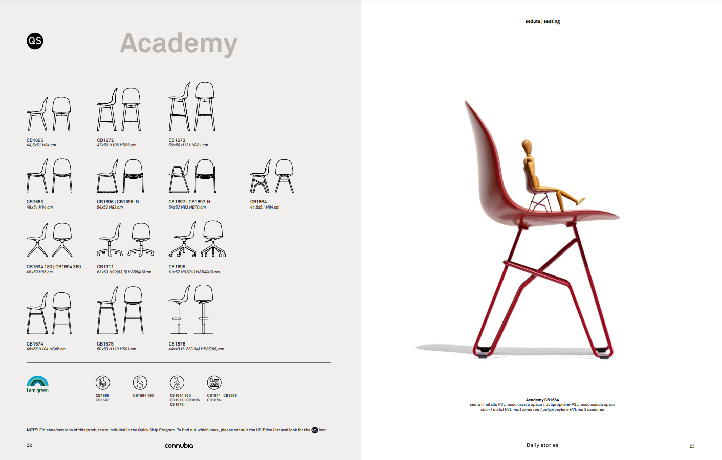 CB/1664 ACADEMY Chair by Connubia by Calligaris