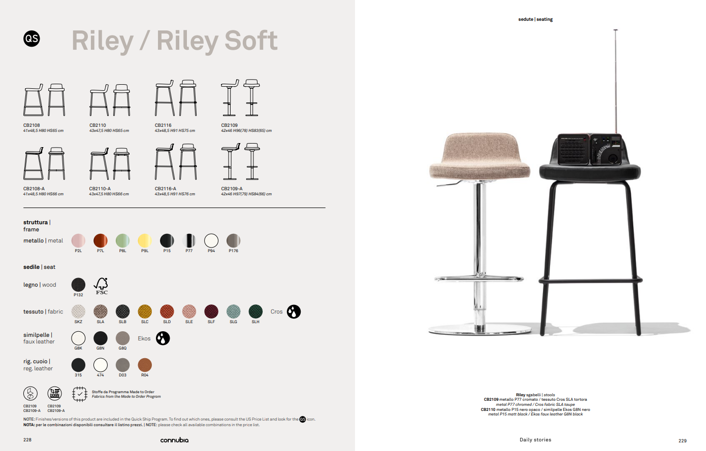 CB/2109-A RILEY SOFT Stool by Connubia by Calligaris 