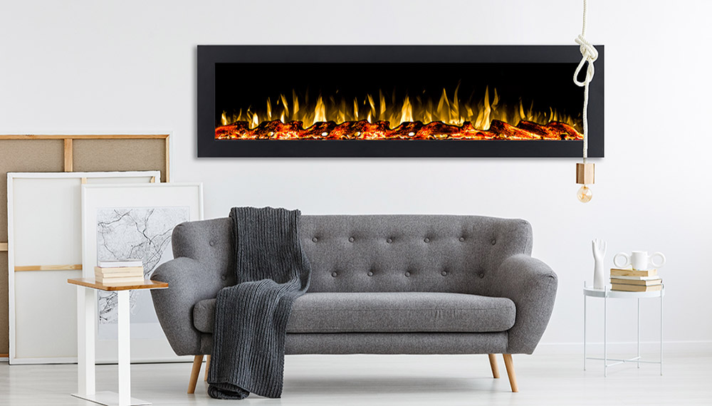 Recessed electric fireplace in San Diego