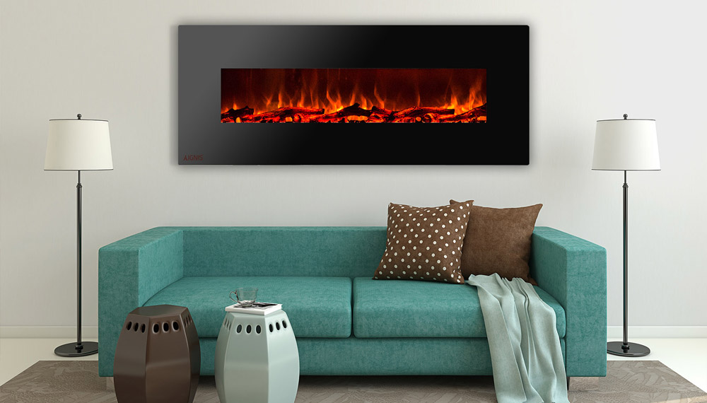 Electric wall mounted fireplace