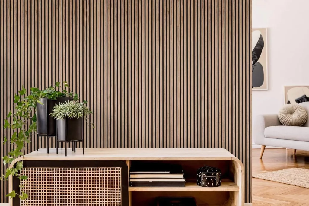 Acoustic wall wooden panel